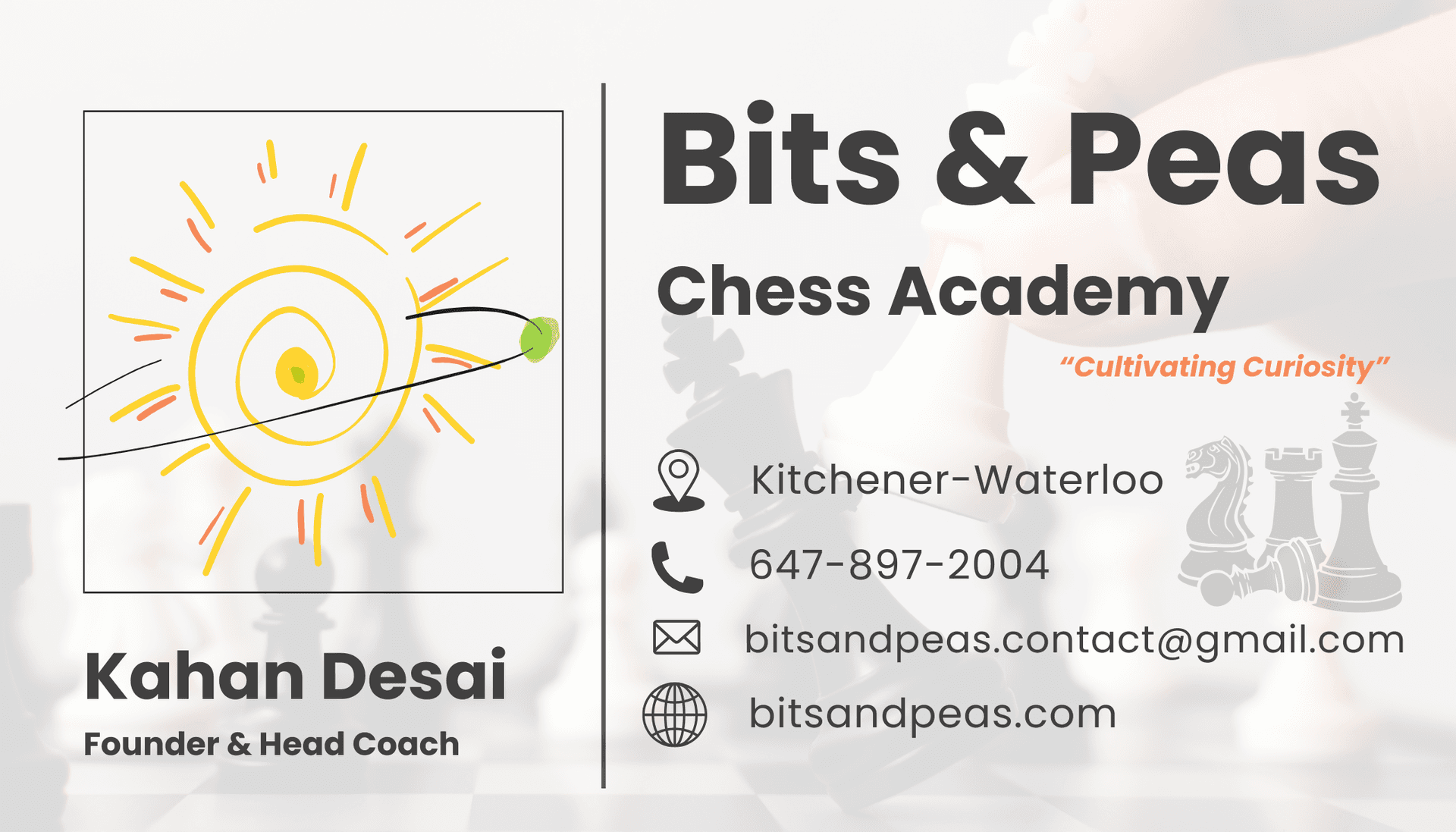 Bits and Peas Chess Academy Business Card